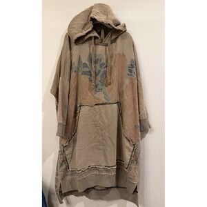 Monthorigin Hooded Sweatshirt Dress  Lagenlook Wearable Art Boho Scandinavian M